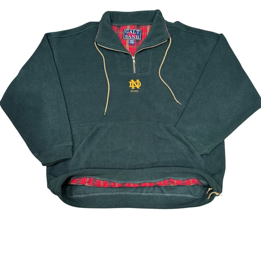 Vintage Norte Dame ALUMNI sweater. Plaid lined,POCKETS,Galt Sand,Men SzXL irish